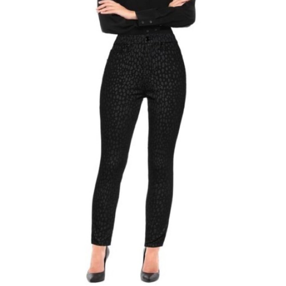 GOOD AMERICAN Good Leg Crop Leopard High Rise Jeans